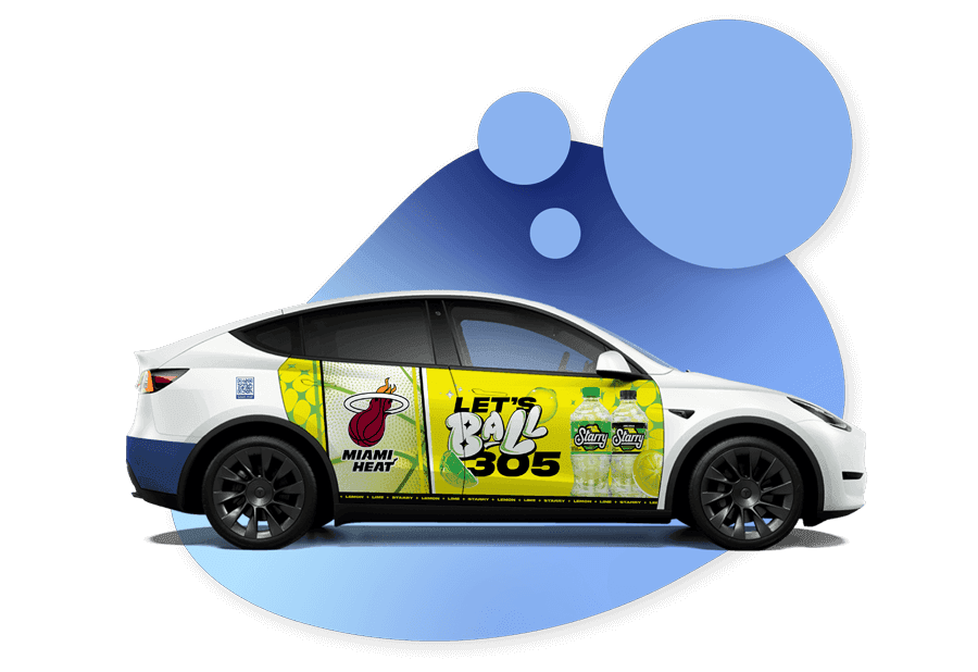 Freebee vehicle wrapped for Miami Heat