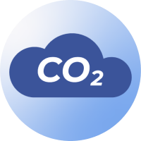 Drawing of a cloud with CO2 text inside
