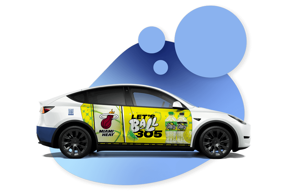 Freebee vehicle wrapped for Miami Heat